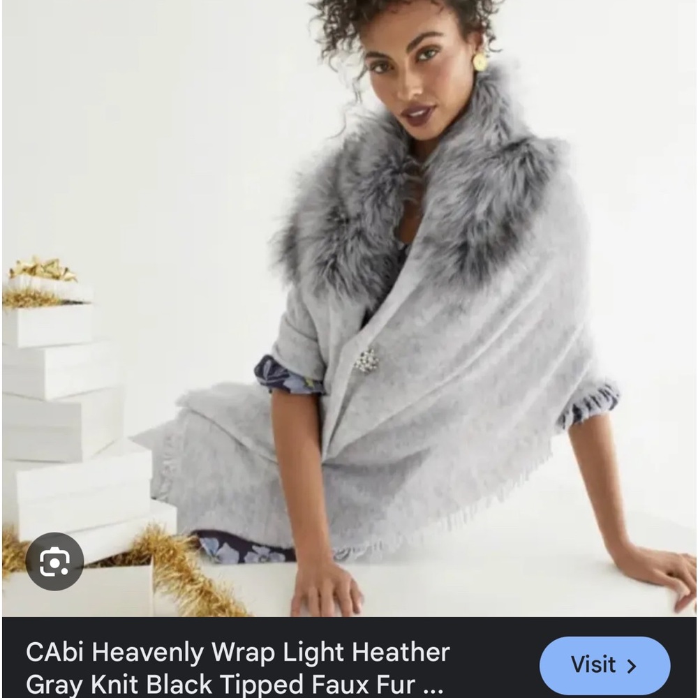 New cabi Heavenly faux fur collar wrap style 4081 Shaw one size S M L XL